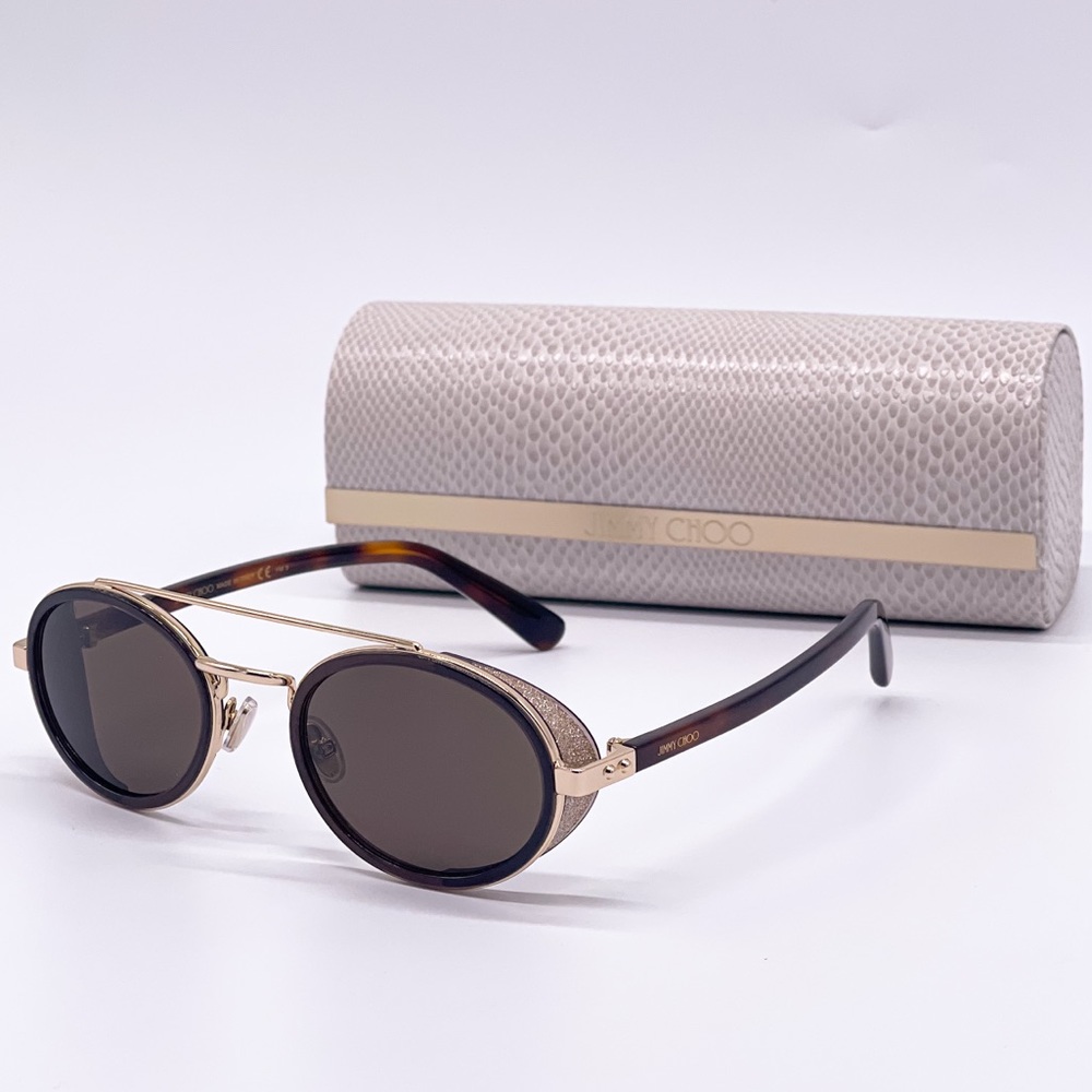 NEW JIMMY CHOO TONIE/S FG4 BROWN GOLD SUNGLASSES JIMMY CHOO - Picture 1 of 13